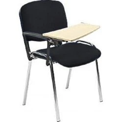 Swift Chrome Frame Conference Chairs With Wooden Writing Tablet (4 Pack) -Enjoy Sales Store 029171