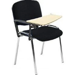 Swift Chrome Frame Conference Chairs With Wooden Writing Tablet (4 Pack) -Enjoy Sales Store 029172