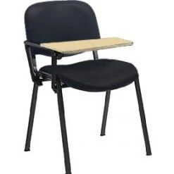 Swift Vinyl Conference Chair Black Frame With Wooden Writing Tablet (Pack Of 4 Chairs) -Enjoy Sales Store 064150