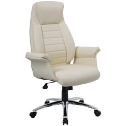 Jersey Cream Leather Faced Office Chairs