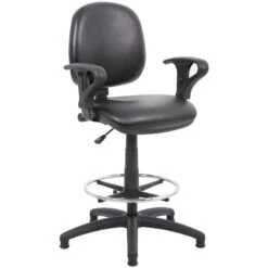 Comfort Leather Faced Draughtsman Chair -Enjoy Sales Store 070789