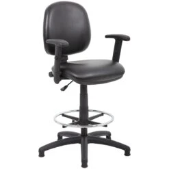 Comfort Leather Faced Draughtsman Chair -Enjoy Sales Store 070790