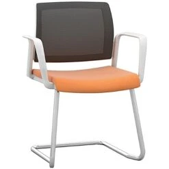 Pledge Kind Mesh Back White Cantilever Conference Chair