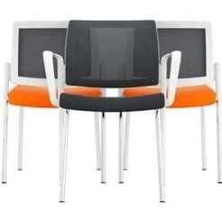 Pledge Kind Mesh Back White 4 Leg Conference Chair -Enjoy Sales Store 071898