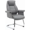Jersey Executive Leather Faced Office Visitor Armchairs
