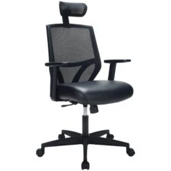 Impact Mesh Office Chair With Pocket Sprung Leather Seat -Enjoy Sales Store 084963