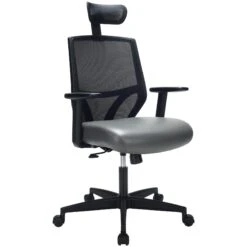 Impact Mesh Office Chair With Pocket Sprung Leather Seat