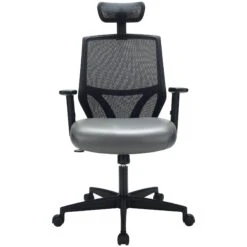 Impact Mesh Office Chair With Pocket Sprung Leather Seat -Enjoy Sales Store 085126