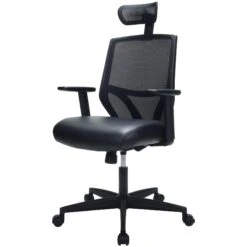 Impact Mesh Office Chair With Pocket Sprung Leather Seat -Enjoy Sales Store 085142