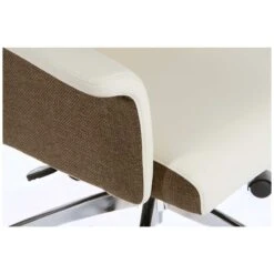 Elegance High Back Leather Look Executive Chair Cream -Enjoy Sales Store 085859