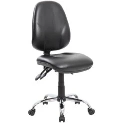 Comfort Ergo 3-Lever Leather Chrome Operator Chairs
