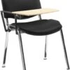 Swift Vinyl Conference Chair Chrome Frame With Wooden Writing Tablet (Pack Of 4 Chairs)