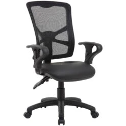 Comfort Ergo 2-Lever Mesh And Leather Operator Chair -Enjoy Sales Store 108808
