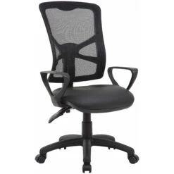 Comfort Ergo 2-Lever Mesh And Leather Operator Chair -Enjoy Sales Store 108809