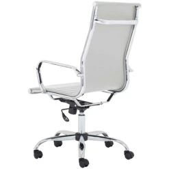 Chase White Bonded Leather High Back Office Chair -Enjoy Sales Store 109929